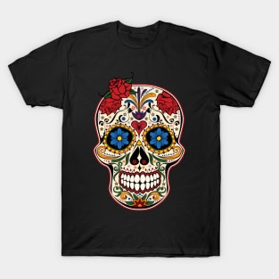 Gothic Day Of The Dead Roses Sugar Skull 1 T-Shirt